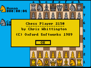 Chess Player 2150 title screen for Amiga